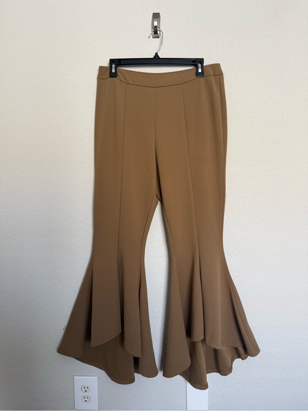 Cato Brown Hyper Flare Bell Bottom Pull On Pants Boho Festival 70s Retro Hippie